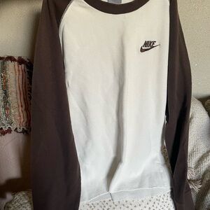 Nike Cream Waffle Crew with Dark Brown Trim